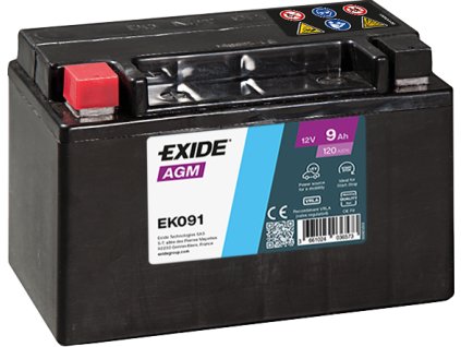 autobaterie EXIDE přidavná pro Start-Stop AGM   12V    9Ah   120A  150x90x105  M12