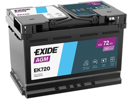 autobaterie EXIDE Start-Stop AGM   12V   72Ah   760A  278x175x190