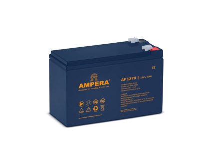 baterie AMPERA C5 AGM  12V     7,0 Ah    151x65x100  F1/F2  5L