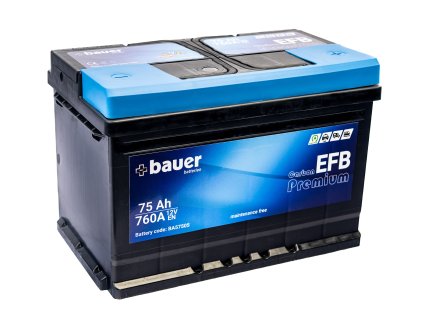 autobaterie  BAUER Carbon EFB  75Ah  12V  760A     276x175x190