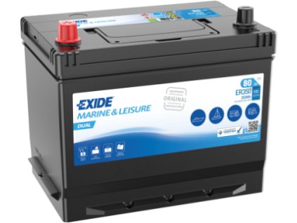 autobaterie EXIDE DUAL     12V    80Ah   350Wh   510A  270x173x222 Levá