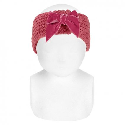 english stitch turban urban velvet bow carmine