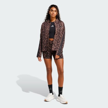 adidas košeľa Seasonal Essentials Leopard Print Overshirt with 3 Stripes JZ0297