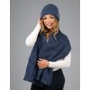 komplet čiapka šál LEMA SHEILA tmavomdra