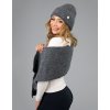 komplet čiapka šál LEMA SHEILA sivy 2