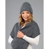 komplet čiapka šál LEMA SHEILA sivy 1