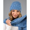 komplet čiapka šál LEMA Amaya modr1