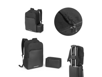 R92315 set/ BATOHY S POLSTROVANOU KAPSOU NA NOTEBOOK DO "17,3" + TERMOTAŠKA, KTERÁ LZE ODEPNOUT, ČERNÝ LUXUSNÍ MANAŽER BATOH DO PRÁCE, DO ŠKOLY, NA CESTY