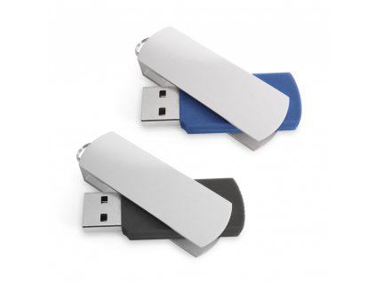 R97435 set/USB FLASH DISKY S KOVOVOU KRYTKOU VHODNÉ NA GRAVÍROVÁNÍ A LASER LOGA, ČERNÁ, MODRÁ