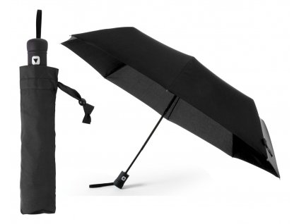 M741690 10/Reklamní deštníky|Reklamní deštníky s barevným reflexním lememe a barevnou rukojetí|Deštníky s potiskem i bez potisku|Skládací deštník open close/ ČERNÁ