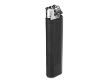 052070-10 černý jednorázový plastový kamínkový levný zapalovač. Potisk na zapalovače rychle a levně.