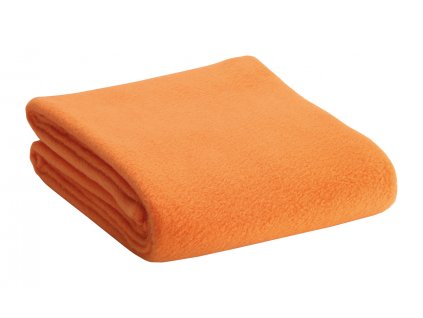 M741275 -03/ FLEECOVÁ DEKA/ FLEECE DEKY CO SE NEŽMOULKUJÍ/ REKLAMNÍ POTISK NA FIREMNÍ DÁRKY/ ORANŽOVÁ