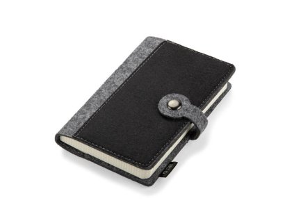 B18215-02/ A6 ČTVEREČKOVANÝ ZÁPISNÍK/ RPET REKLAMNÍ BLOKY, NOTESY A ZÁPISNÍKY/ PRODEJ A POTISK ZÁPISNÍKŮ, ČERNÁ, ŠEDÁ