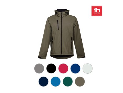 R30180 a/ SOFTSHELLOVÁ BUNDA S KAPUCÍ, VODĚODOLNÁ, FLEECE PODŠÍVKA, REKLAMNÍ TEXTIL PRO FIREMNÍ POTISK