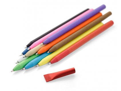 B1957|Ekologické papírové kuličkové pero z recyklovatelného papíru|Reklamní ekologické předměty|barevné