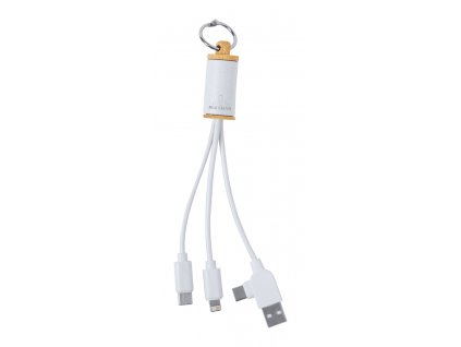 M734263 01/ NABÍJECÍ, DATOVÉ, USB KABELY S KROUŽKEM NA KLÍČE, S konektory micro USB, USB-C a Lightning. Se vstupy USB a USB-C.