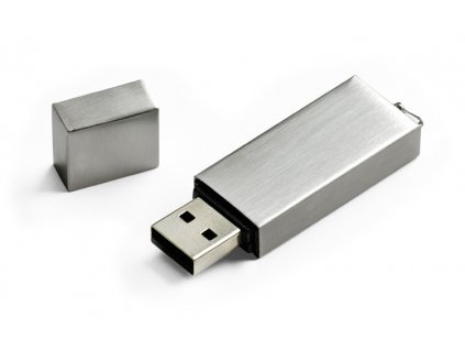 B44034/ REKLAMNÍ KOVOVÉ USB FLASH DISKY/ PRODEJ, POTISK, VÝROBY USB FLASH DISKU A POWERBANK/ REKLAMNÍ ELEKTRONIKY S POTISKEM PRO FIRMY/ STŘÍBRNÁ