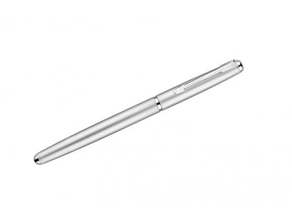 B19576-00|Stříbrné kovové kuličkové pero|Potisk reklamní na propisky|Gravírování propisek a per|Stříbrná