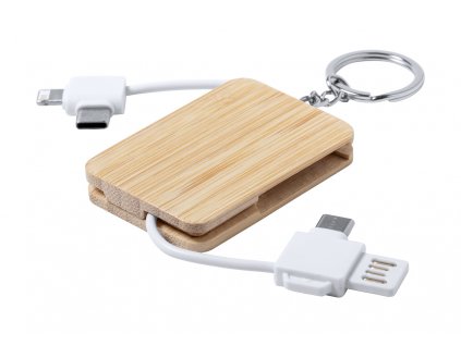 M722043 01/ Přívěsky, přívěšky a klíčenky s kroužkem na klíče/ s USB nabíjecím kabelem/ BAMBUSOVÉ REKLAMNÍ PŘEDMĚTY/ ELEKTRONIKA/ EKOLOGICKÉ PŘEDMĚTY NA POTISK LOGEM FIRMY/ ADONAI.CZ