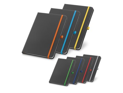 R93717/ BAREVNÉ ZÁPISNÍKY S GUMIČKOU A POUTKEM NA PERO, BAREVNÁ ZÁLOŽKA, A5 BLOKY A NOTESY, VELMI KVALITNÍ REKLAMNÍ DÁRKY PRO FIRMY