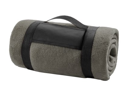 M761799-77/FLEECE DEKA/ FLEECOVÉ DEKY S REKLAMNÍM POTISKEM LOGA FIRMY/ ŠEDÁ