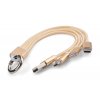 B09106 24 d/MOBILNÍ USB KABELY, DATOVÉ A PROPOJOVACÍ KABELY KLÍČENKY S KROUŽKEM NA KLÍČE/ MEJTE USB DATOVE NABÍJECÍ KABELY NEUSTÁLE PŘI SOBĚ/ REKLAMNÍ PROPAGAČNÍ POTISK/ ZLATÁ, MĚDĚNÁ