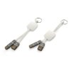 B45009-01|REKLAMNÍ USB DOBÍJECÍ KABELY|DOBÍJECÍ KABEL PRO ANDROID, IPHONE A MOBILY|usb kabel jako přívěsek na klíče|bílá
