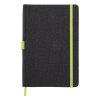 M810439 07/ZÁPISNÍK, PU KŮŽE, S GUMIČKOU A POUTKEM NA PERA A PROPISKY/ ČERNÁ, ZELENÁ