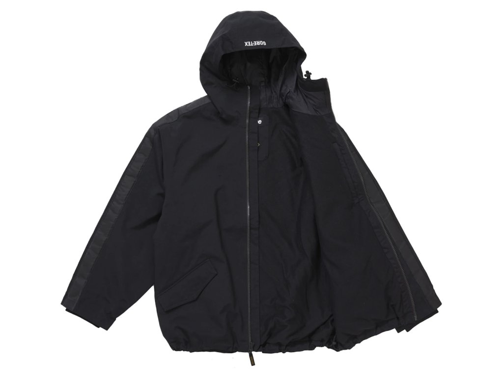 Supreme GORE-TEX Stripe Hooded Jacket Black - ADONIO