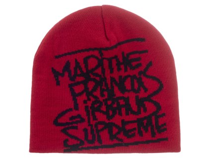 tenisky a boty supreme marithe + francois girbaud beanie red panske damske  1