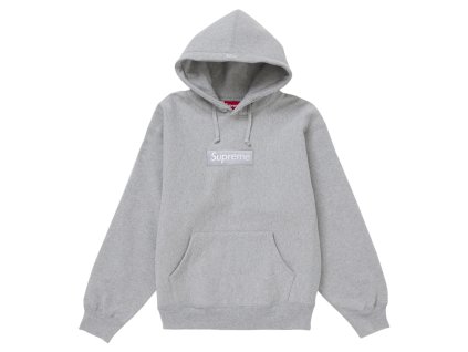tenisky a boty supreme box logo hooded sweatshirt fw24 heather grey panske damske  1