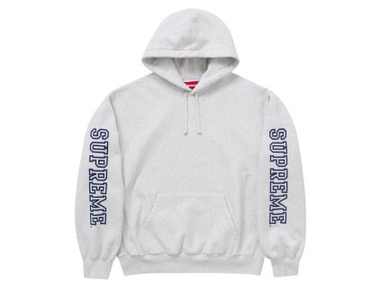 tenisky a boty supreme collegiate sleeve hooded sweatshirt ash grey panske damske nan 1