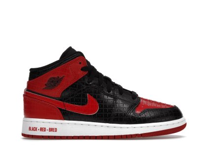 tenisky a boty air jordan 1 mid bred text gs panske damske DM9650-001 1