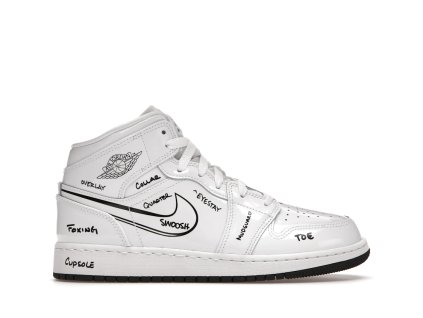 tenisky a boty air jordan 1 mid schematic gs panske damske DQ1864-100 1