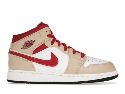 tenisky a boty air jordan 1 mid beige white red gs panske damske 554725-201 1