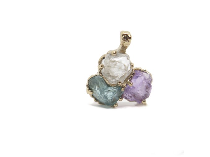 krystal, akvamarín, ametyst