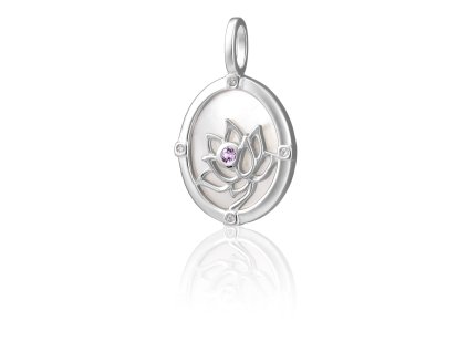 noble lotus charm silver front v