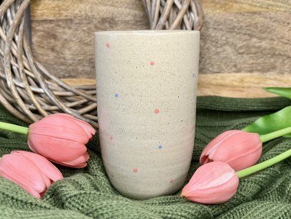Keramický kalíšek bez ucha DOTS MIX 380 ml