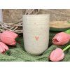 Keramický kalíšek bez ucha PINK HEART 290 ml