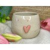 Keramický kalíšek bez ucha PINK HEART 170 ml