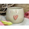 Keramický kalíšek bez ucha PINK HEART 170 ml
