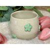Keramický kalíšek bez ucha GREEN FLOWERS 180 ml