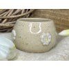 Keramický kalíšek bez ucha WHITE FLOWERS 190 ml