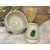 Keramický matcha set FOLIAGE (miska, stojánek)
