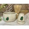 Keramický matcha set FOLIAGE (miska, stojánek)