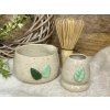 Keramický matcha set FOLIAGE 2 (miska, stojánek)