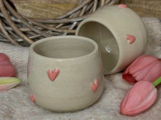 Pink hearts 💕 #ceramiccups #cups #hearts #ceramics #lovecup