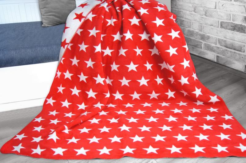 GRENO Red Stars takaró 150x200 Piros