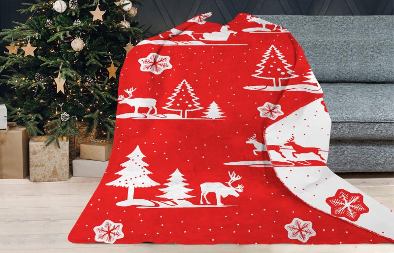 GRENO Christmas takaró 150x200 Piros