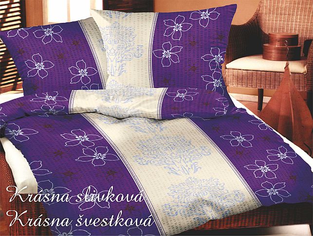 GRENO Krep povlečení 140x220 Krásná švestka